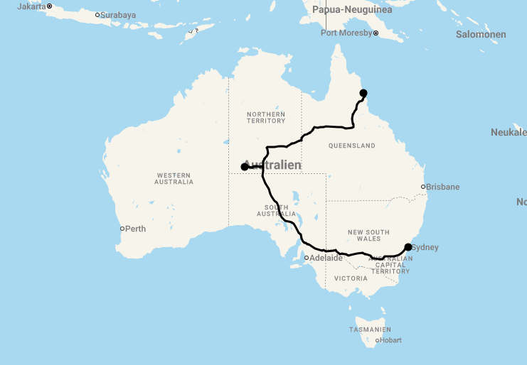 Karte 15 Tage Sydney, Rock & Reef