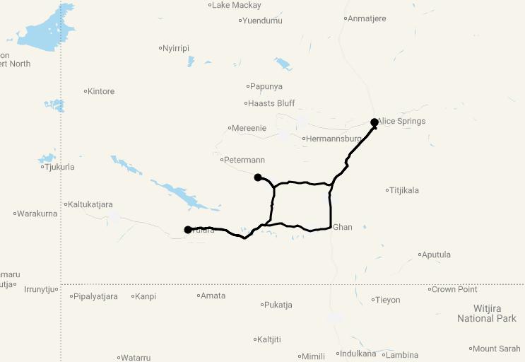 Karte 8 Tage Best of Red Centre (The Red Centre Loop)