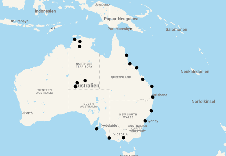Karte 27 Tage Australia Explorer
