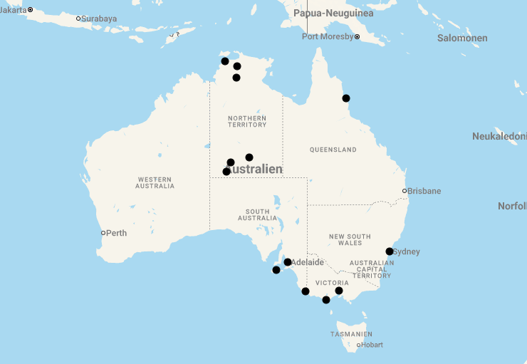 Karte 20 Tage Terra Australis mit Zugfahrt The Ghan