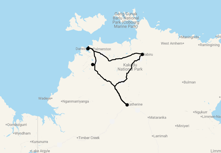 Karte 8 Tage Best of Top End (Northern Territory)