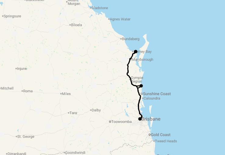 Karte 8 Tage Best of Southern Queensland