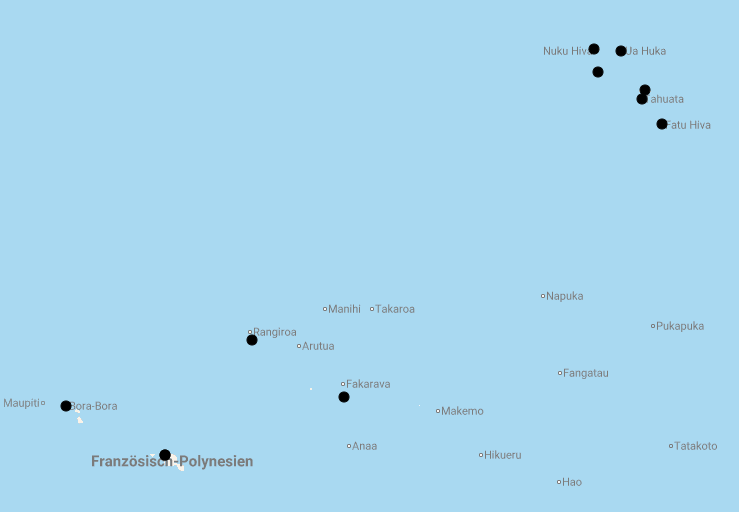 Karte 12 Tage Aranui Cruises Marquesas Islands