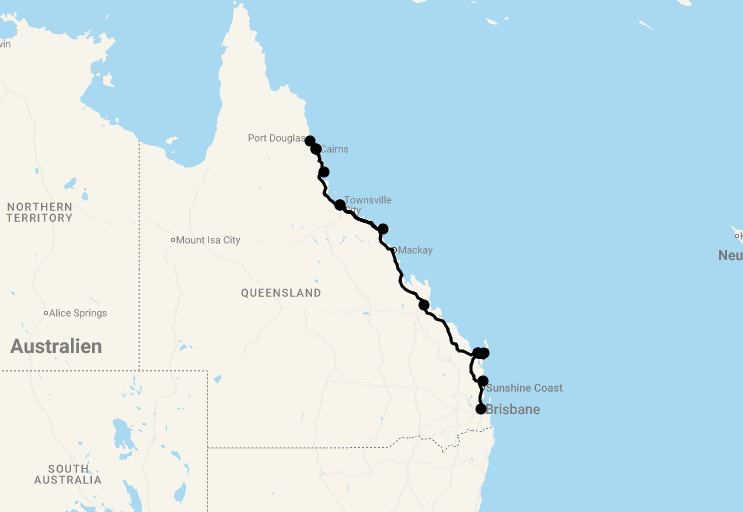 Karte 31 Tage Best of Queensland Deluxe