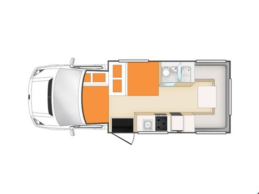 CamperApolloNeuseelandEuroCamper FloorplanNight