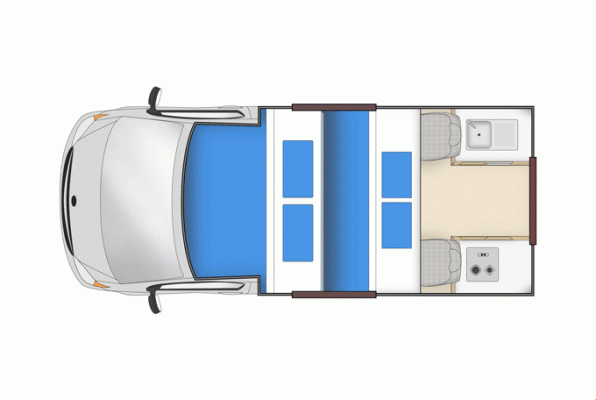 CamperApolloNeuseelandCheapaEndeavour FloorplanNight