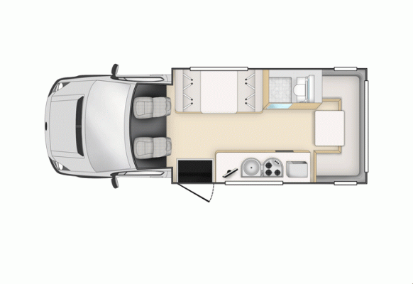 CamperApolloNeuseelandCheapa6Berth FloorplanDay