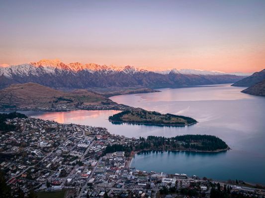 HDNeuseelandQueenstownSkyline sunset