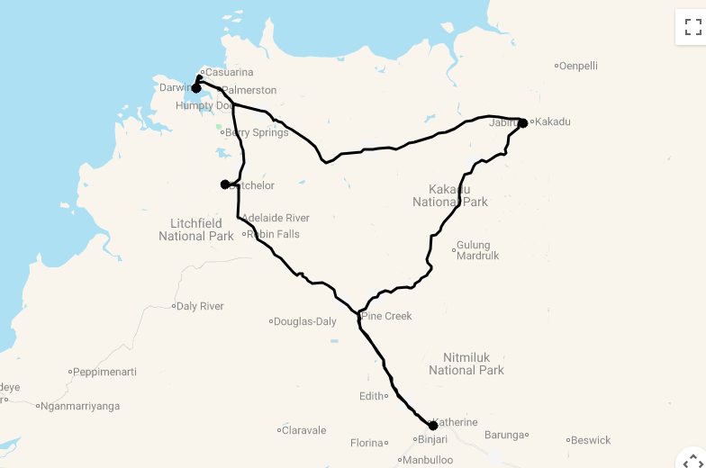 Karte 8 Tage Best of Top End (Northern Territory)