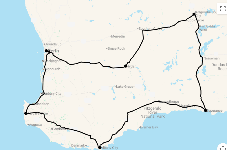 Karte 11 Tage Best of South Western Australia