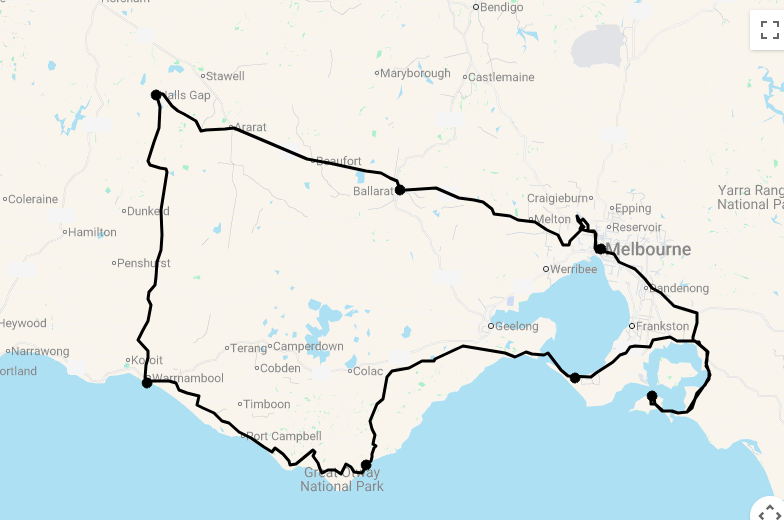 Karte 10 Tage Best of Victoria