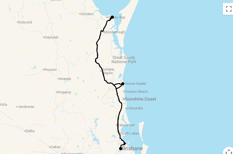 Karte 8 Tage Best of Southern Queensland