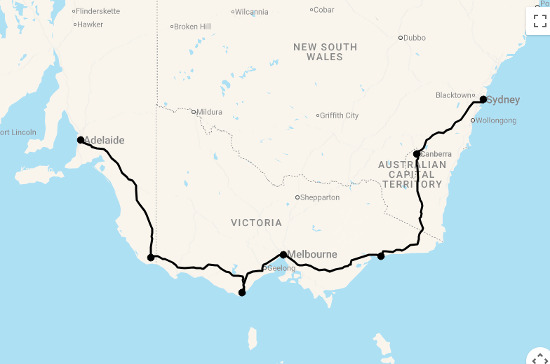 Karte 14 Tage Luxusreise Süd-Australien