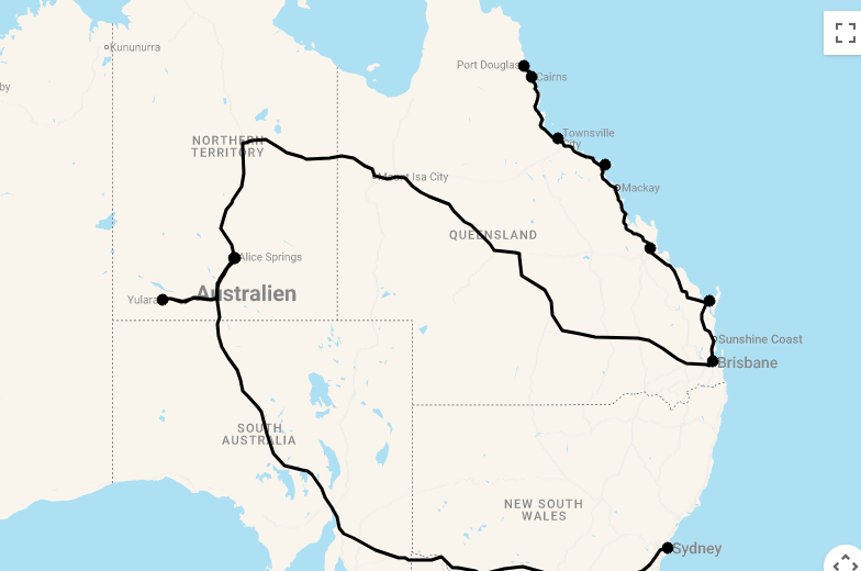 Karte 28 Tage Australia Unlimited - Der Klassiker mit Stopover Singapur
