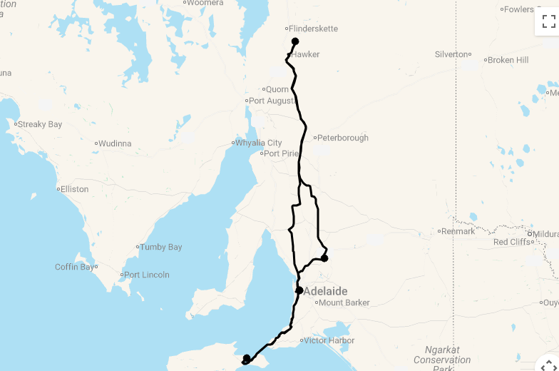 Karte 8 Tage Best of South Australia